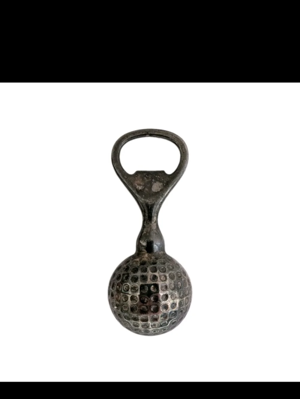 Vintage Golf Ball Bottle Opener Solid Stainless Steel Chrome Heavy Golfer Gift